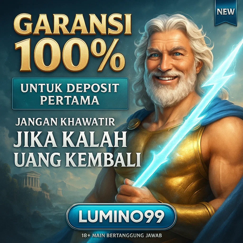 Banner LUMINO99 tema biru-putih